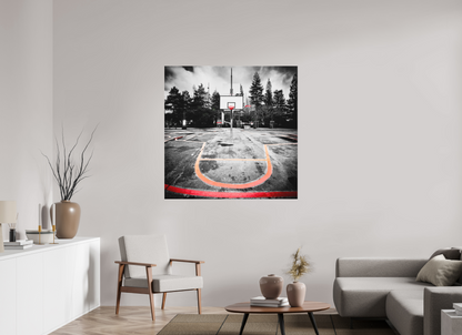 120 x 120 cm, TIRAGE PHOTO SOUS PLEXI MAT Arbre à basket II