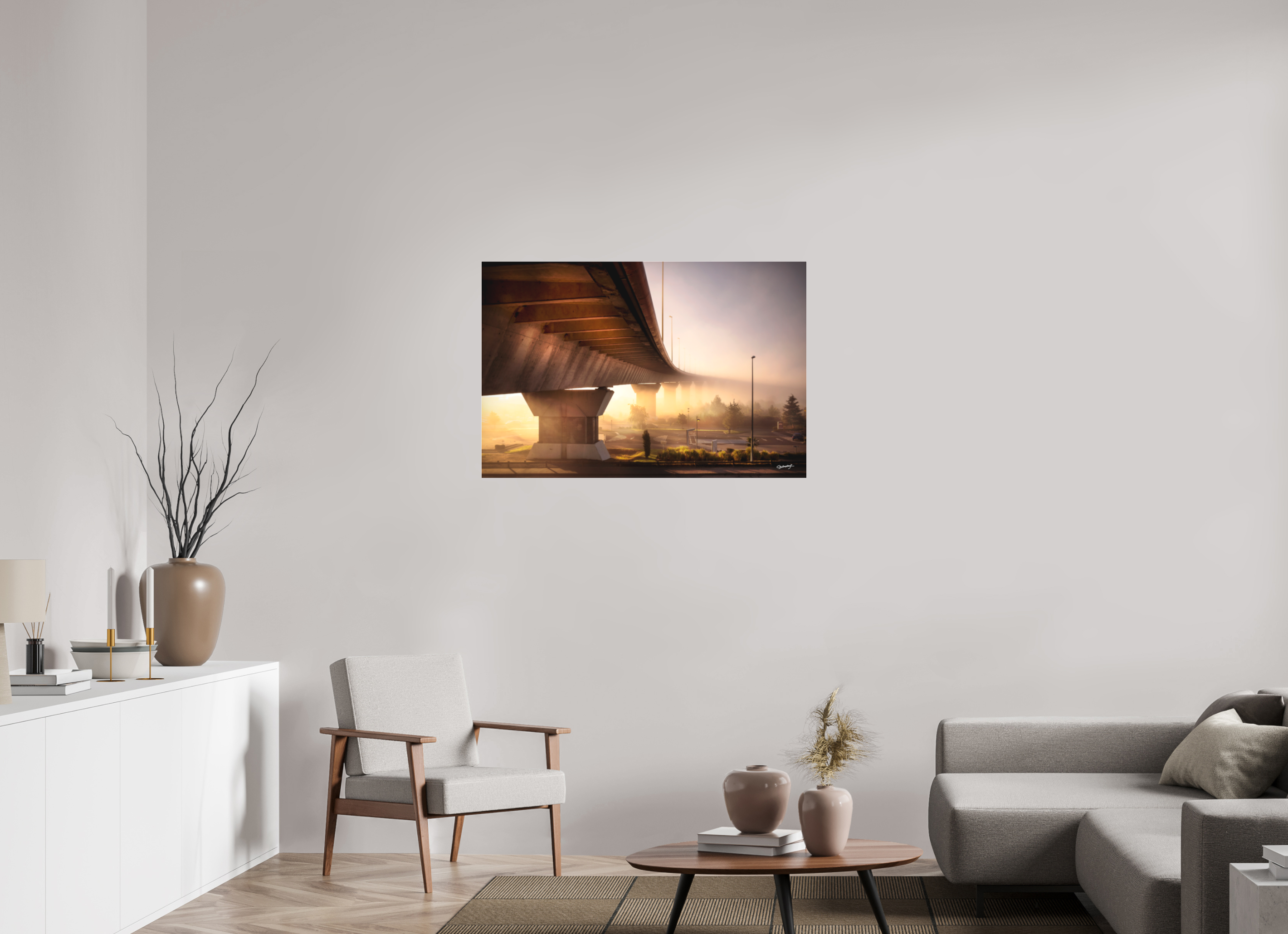 105 x 70 cm, TIRAGE PHOTO SOUS PLEXI MAT SOUS LE PONT - Nantes