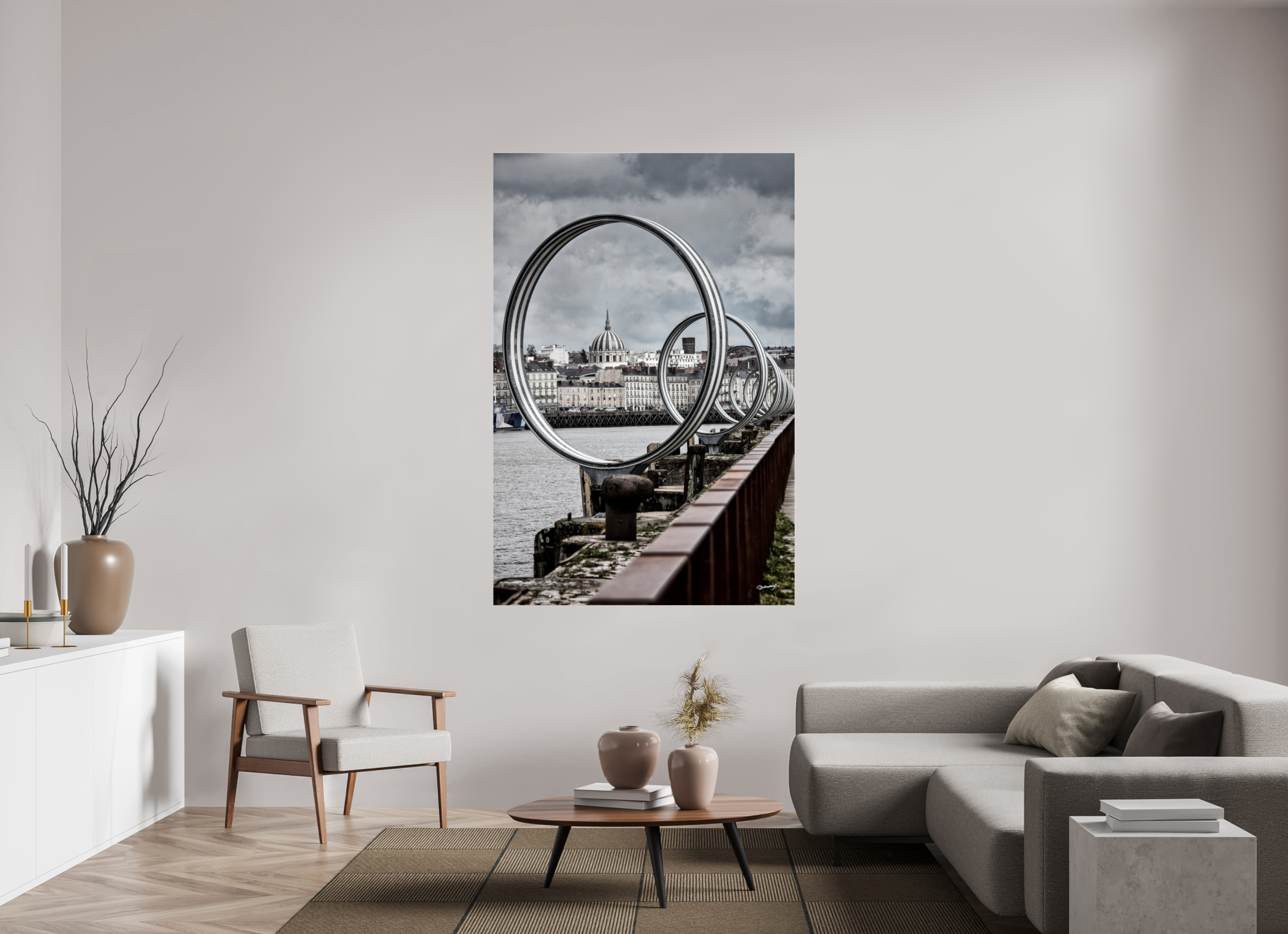 120 x 180 cm, TIRAGE PHOTO SOUS PLEXI LES ANNEAUX - Nantes