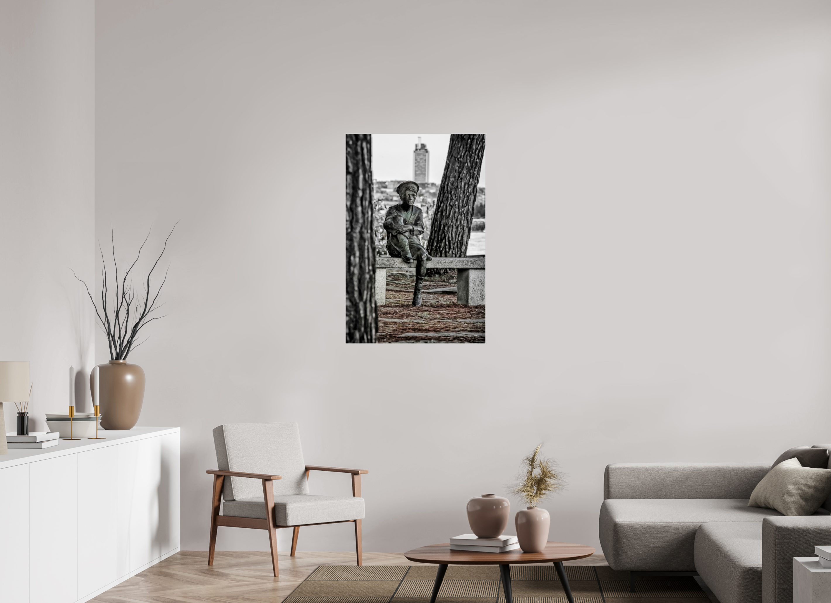 70 x 105 cm, TIRAGE PHOTO CONTRECOLLÉ SUR SUPPORT ALUMINIUM JULES VERNE ENFANT - Nantes