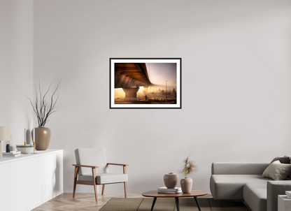 90 x 60 cm, CADRE GALERIE AVEC PASSE-PARTOUT SOUS LE PONT - Nantes