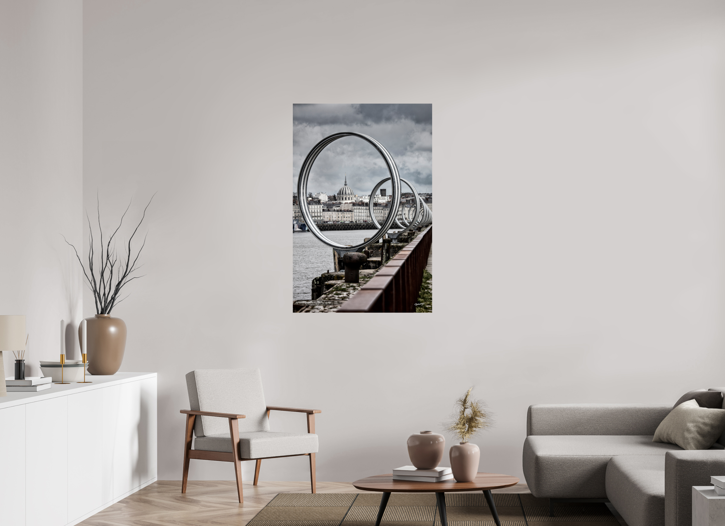 80 x 120 cm, TIRAGE PHOTO CONTRECOLLÉ SUR SUPPORT ALUMINIUM LES ANNEAUX - Nantes