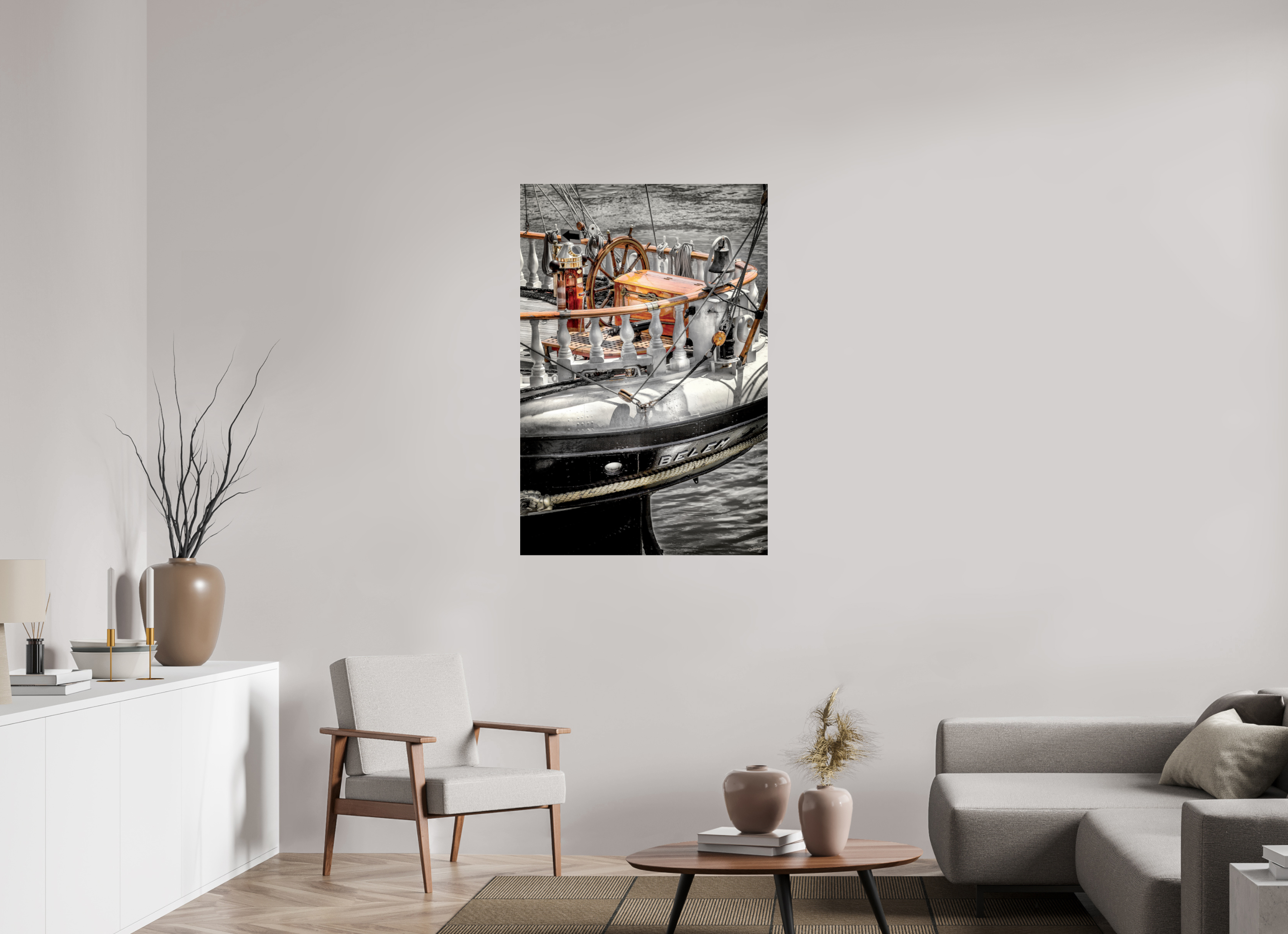 80 x 120 cm, TIRAGE PHOTO CONTRECOLLÉ SUR SUPPORT ALUMINIUM LA POUPE DU BELEM - Nantes