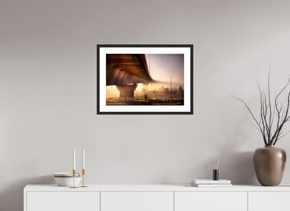 60 x 40 cm, CADRE GALERIE AVEC PASSE-PARTOUT SOUS LE PONT - Nantes