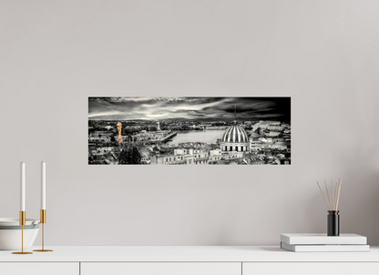 60 x 20 cm, TIRAGE PHOTO CONTRECOLLÉ SUR SUPPORT ALUMINIUM BON PORT ET LA GRUE JAUNE - Nantes