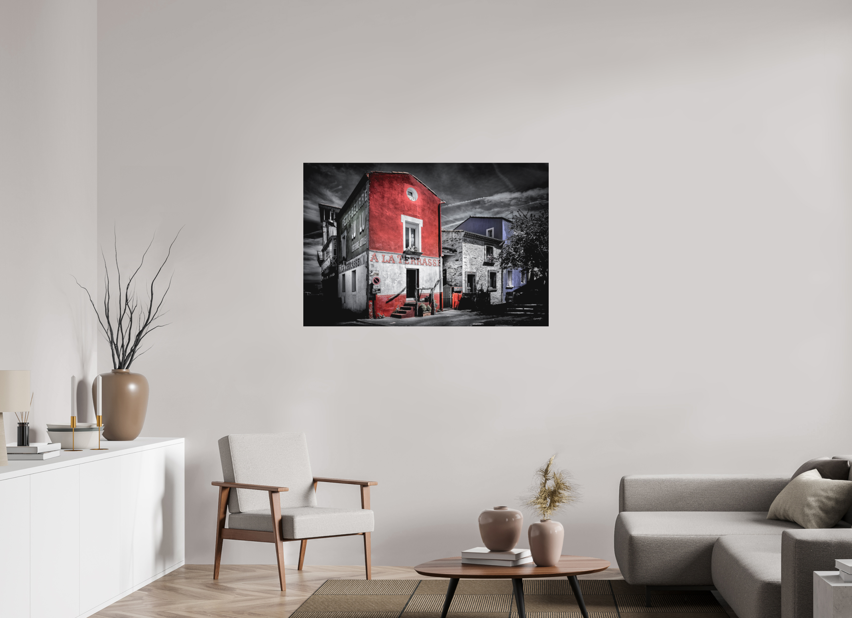 120 x 80 cm, TIRAGE PHOTO SOUS PLEXI MAT A LA TERRASSE TRENTEMOULT - Nantes