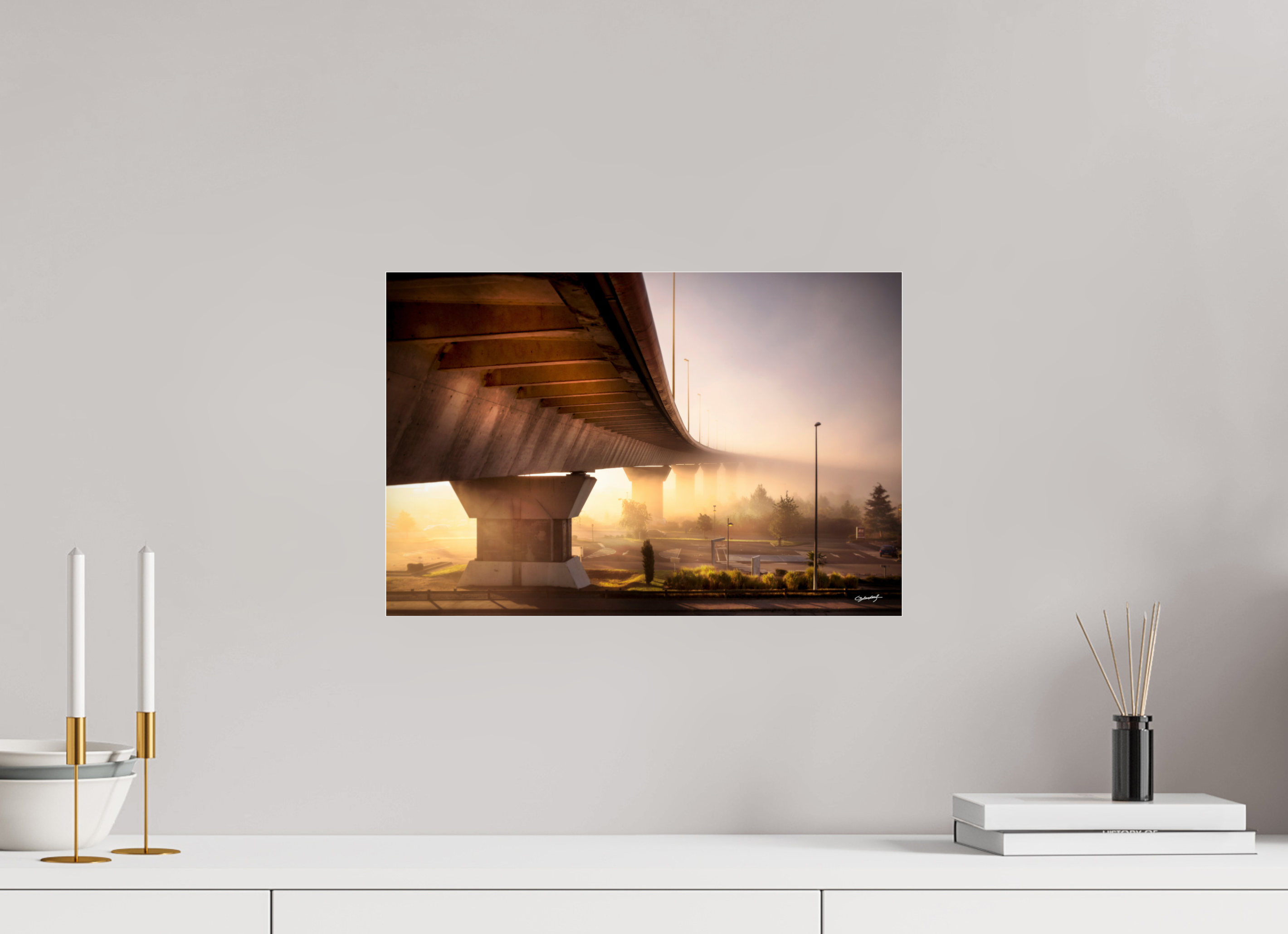 45 x 30 cm, TIRAGE PHOTO SOUS PLEXI SOUS LE PONT - Nantes