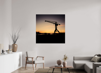 120 x 120 cm, TIRAGE PHOTO CONTRECOLLÉ SUR SUPPORT ALUMINIUM Coucher de grue
