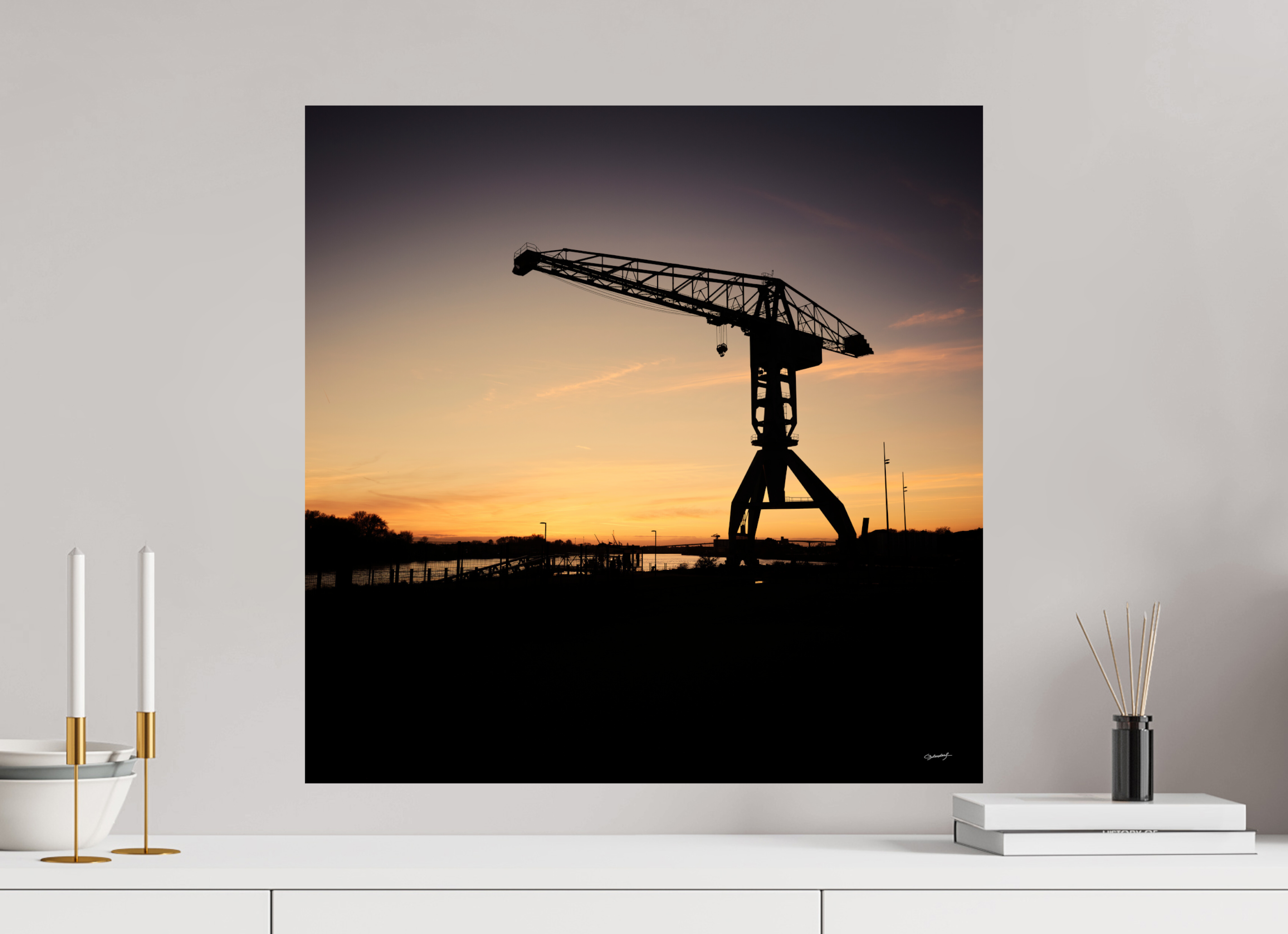60 x 60 cm, TIRAGE PHOTO SUR FUJI CRYSTAL DP II Coucher de grue