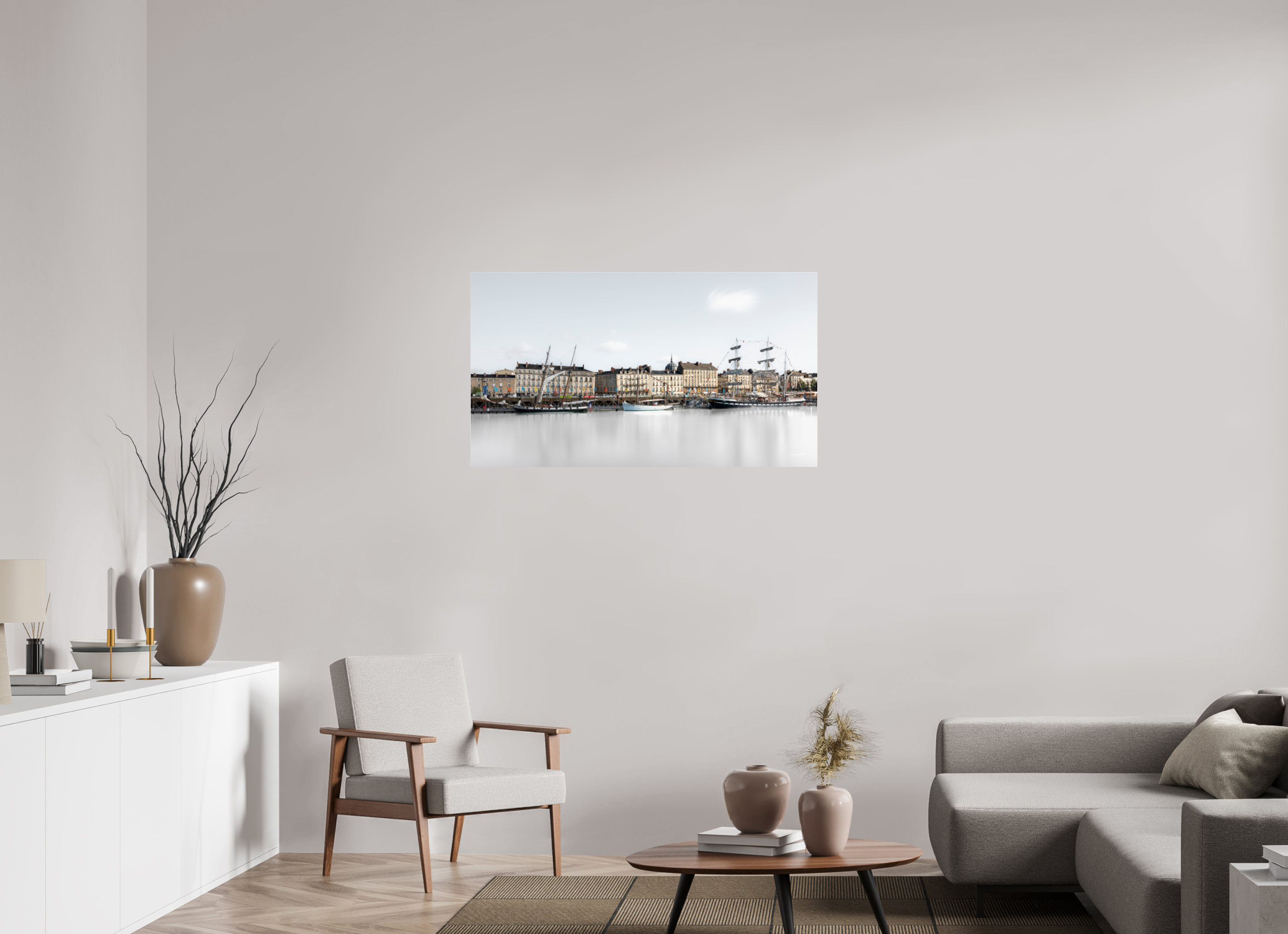 112 x 63 cm, TIRAGE PHOTO SOUS PLEXI BRILLANT LE QUAI DE LA FOSSE - Nantes