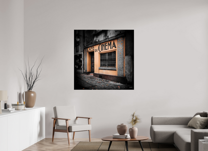 120 x 120 cm, TIRAGE PHOTO CONTRECOLLÉ SUR SUPPORT ALUMINIUM CAFÉ DU CINÉMA - Nantes