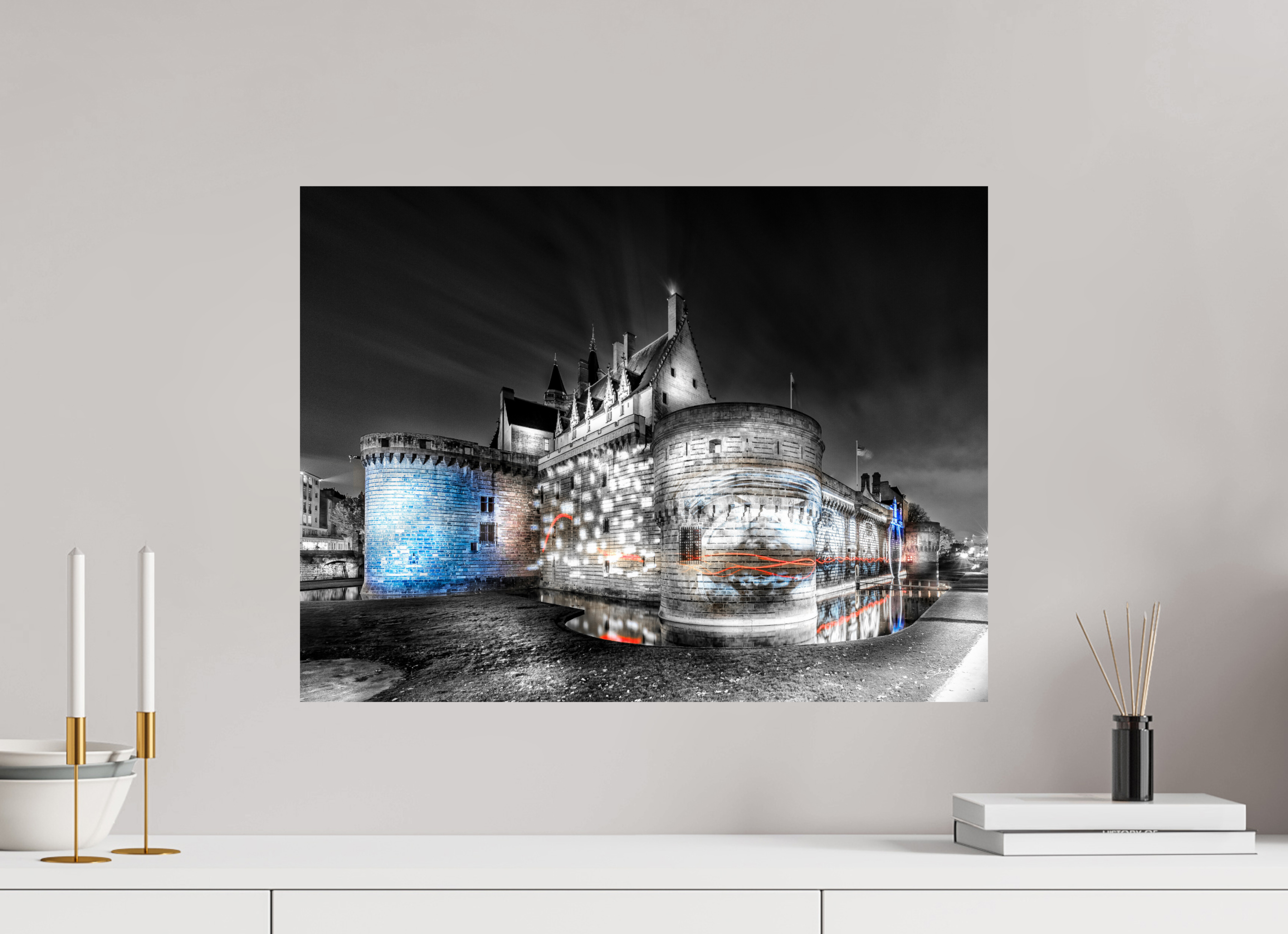 60 x 45 cm, TIRAGE PHOTO CONTRECOLLÉ SUR SUPPORT ALUMINIUM LE CHÂTEAU - Nantes
