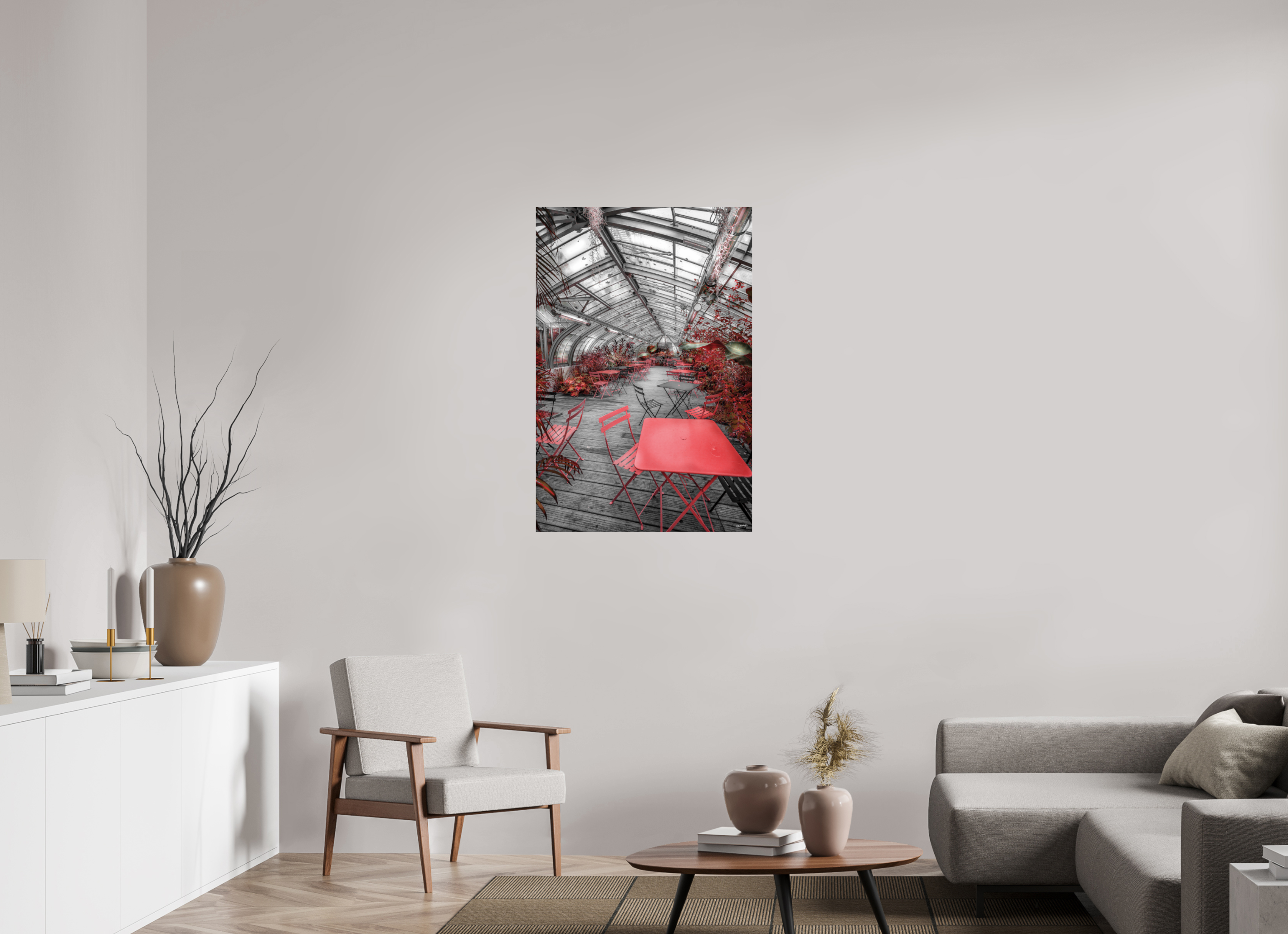 70 x 105 cm, TIRAGE PHOTO SOUS PLEXI BRILLANT SERRE DU JARDIN DES PLANTES- Nantes