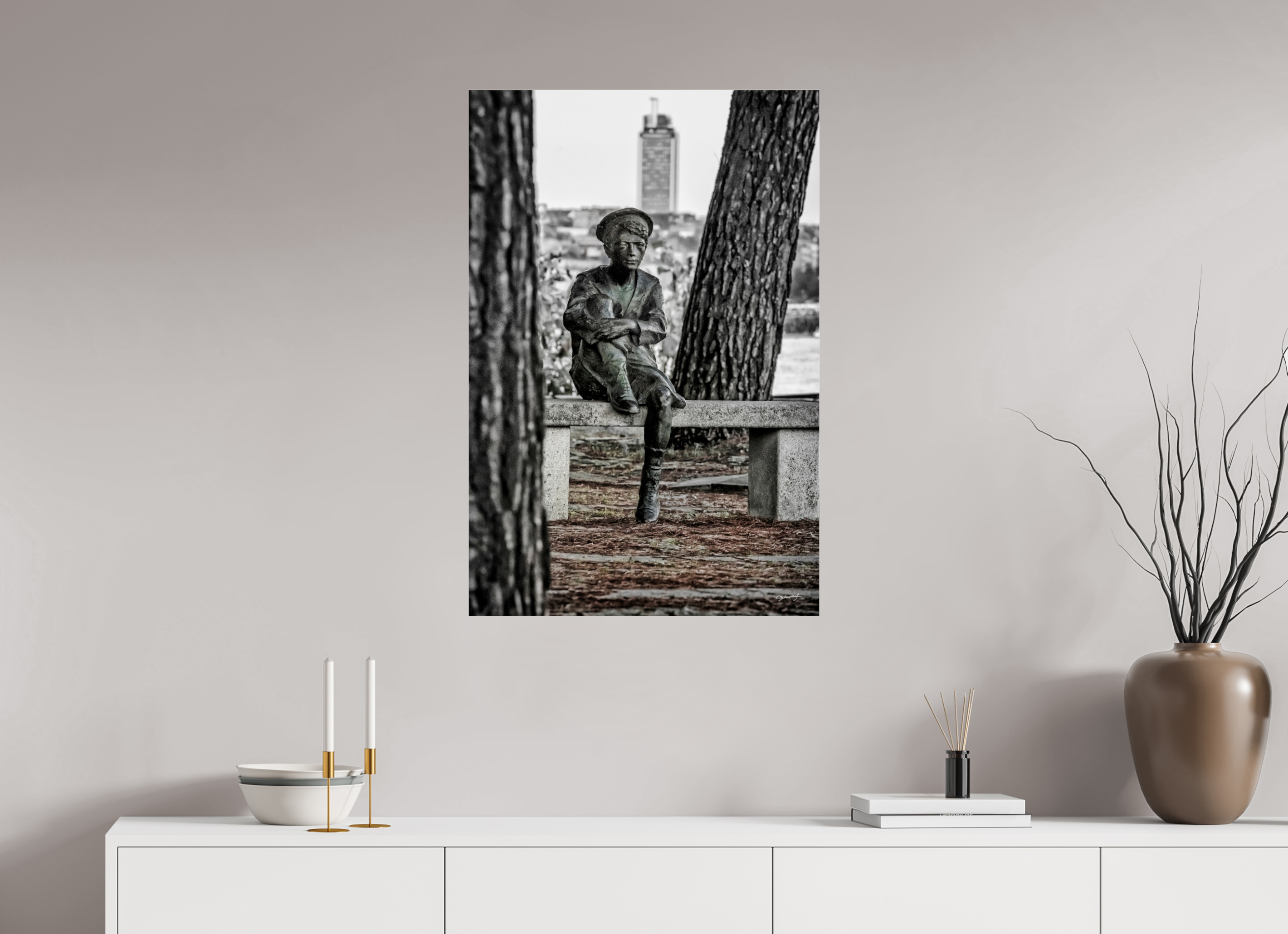 60 x 90 cm, TIRAGE PHOTO SOUS PLEXI JULES VERNE ENFANT - Nantes