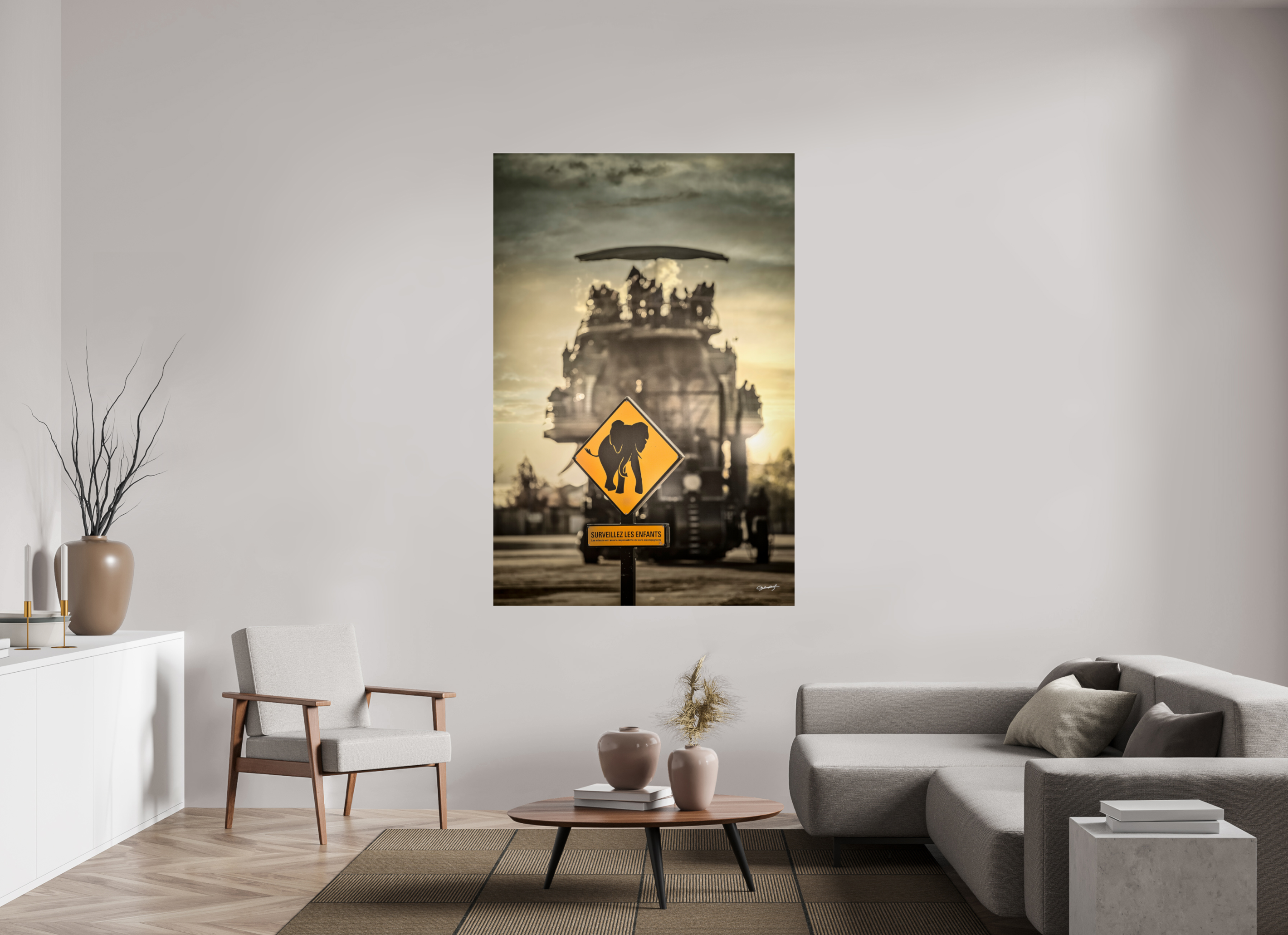 120 x 180 cm, TIRAGE PHOTO SOUS PLEXI SURVEILLEZ LES ENFANTS - Nantes