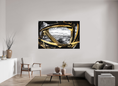 180 x 120 cm, TIRAGE PHOTO SOUS PLEXI MAT LIGNES DE GRUE - Nantes