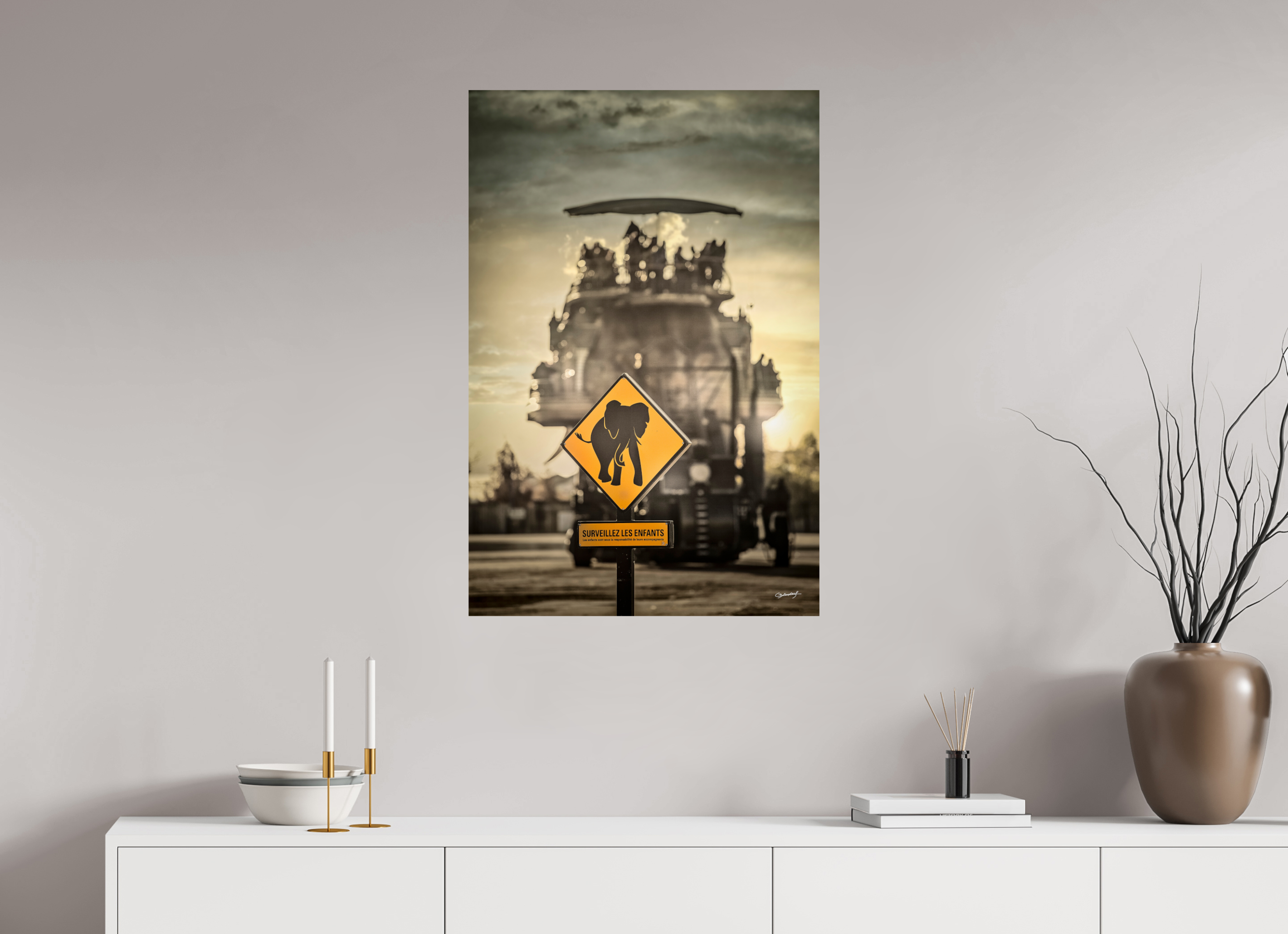 60 x 90 cm, TIRAGE PHOTO CONTRECOLLÉ SUR SUPPORT ALUMINIUM SURVEILLEZ LES ENFANTS - Nantes