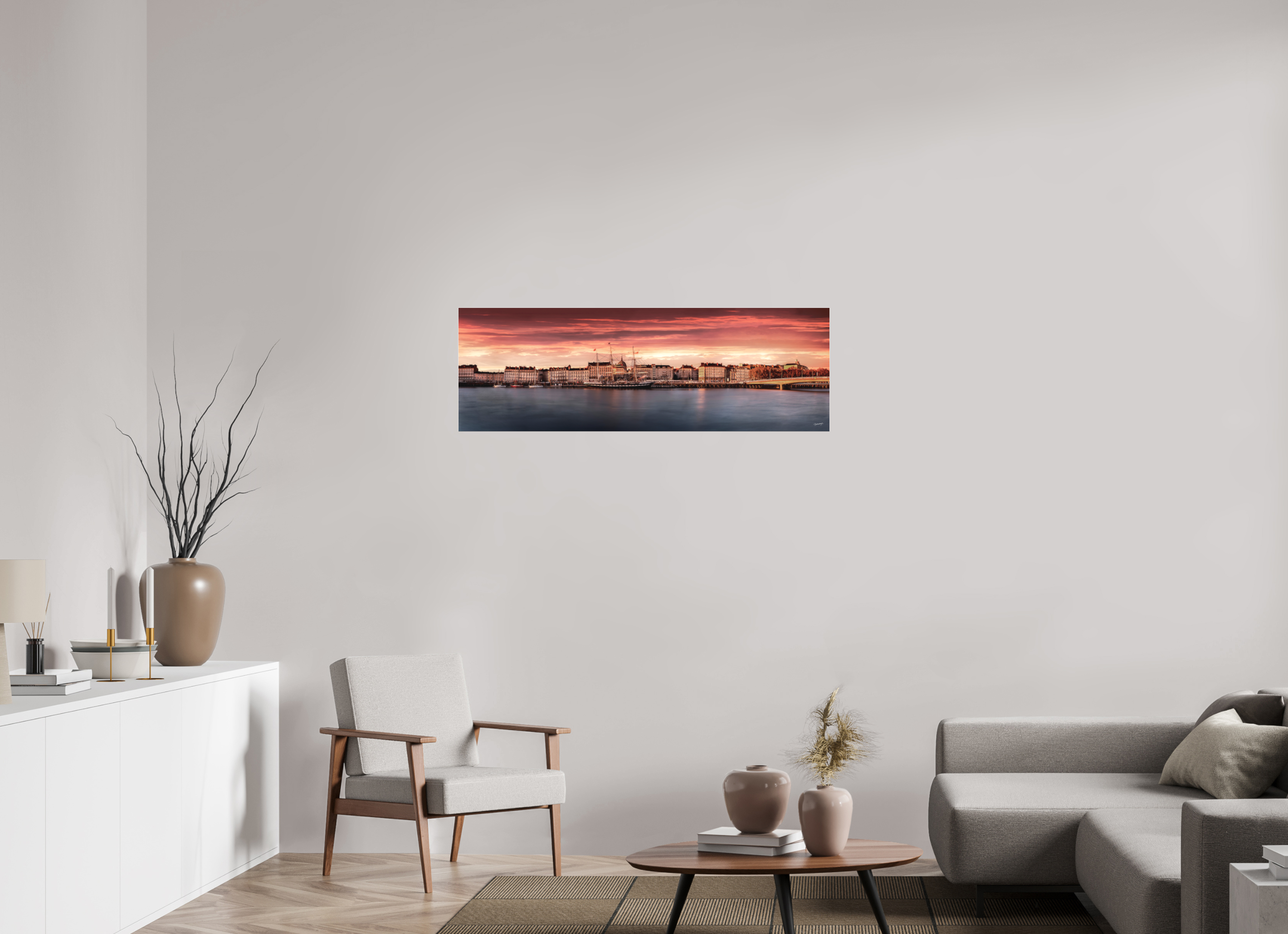 120 x 40 cm, TIRAGE PHOTO SOUS PLEXI MAT QUAI DE LA FOSS - Nantes