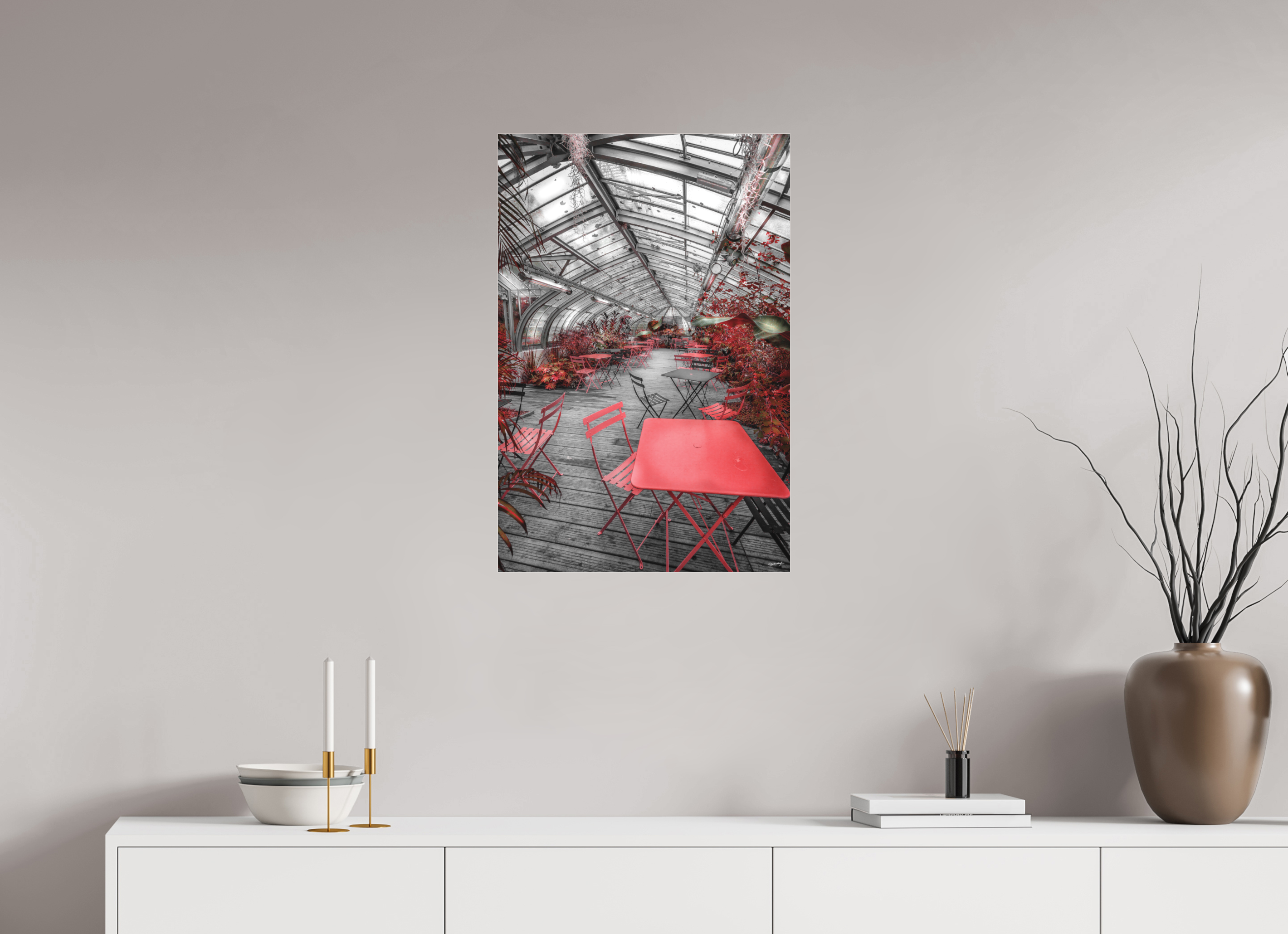 50 x 75 cm, TIRAGE PHOTO SOUS PLEXI MAT SERRE DU JARDIN DES PLANTES- Nantes