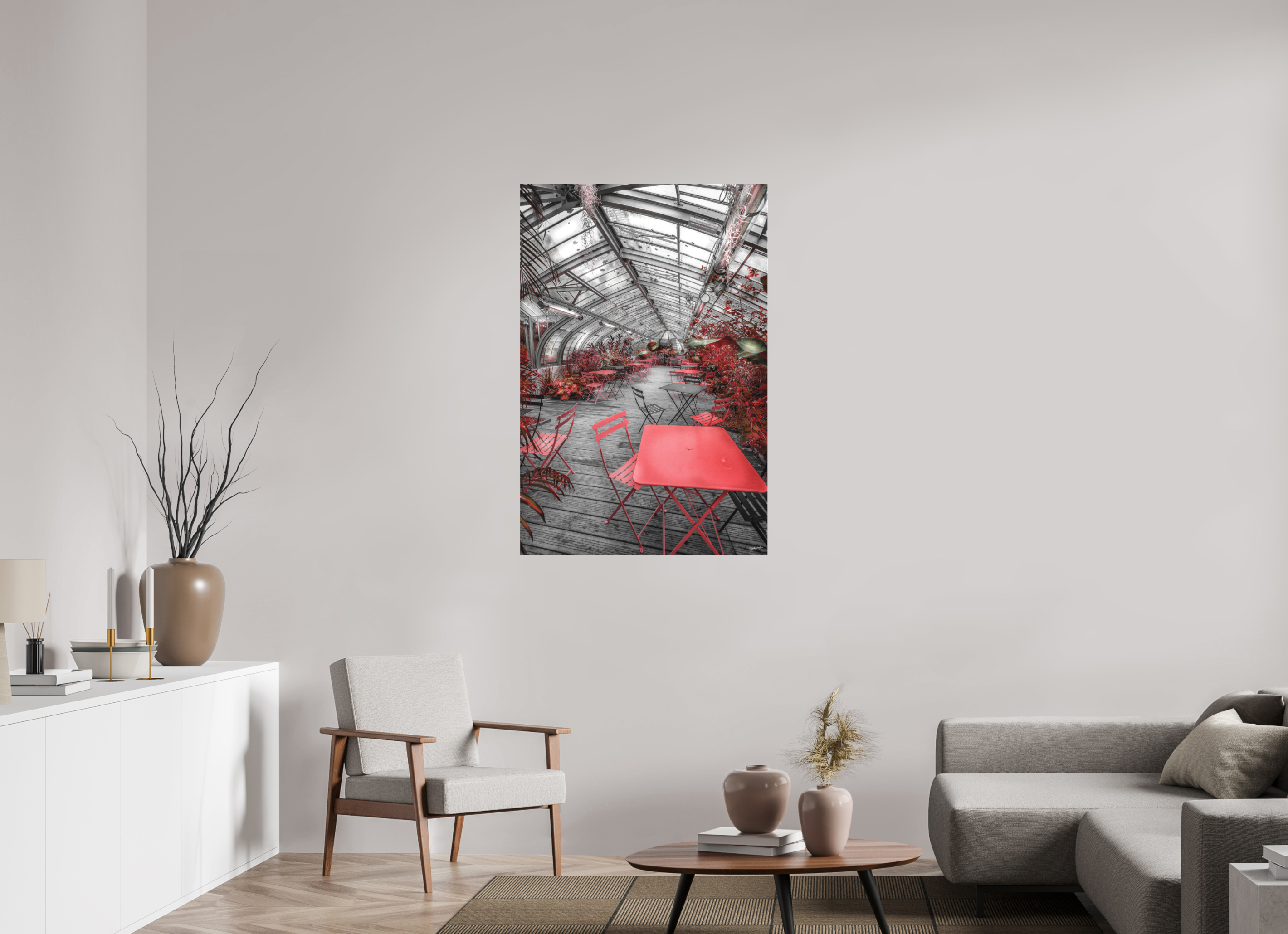 80 x 120 cm, TIRAGE PHOTO SOUS PLEXI MAT SERRE DU JARDIN DES PLANTES- Nantes