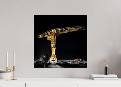 50 x 50 cm, TIRAGE PHOTO SUR FUJI CRYSTAL DP II LA GRUE JAUNE DE NUIT - Nantes