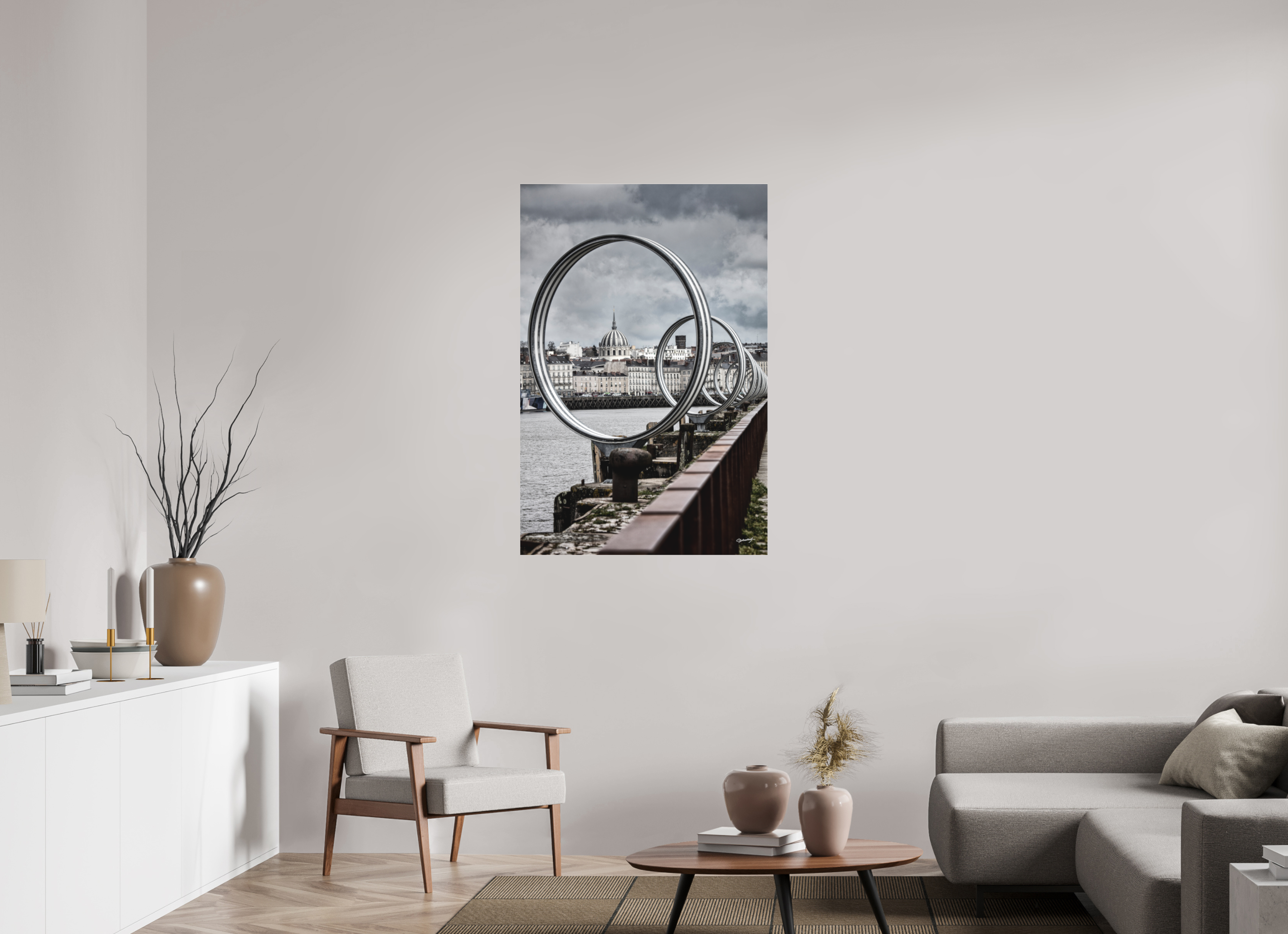 80 x 120 cm, TIRAGE PHOTO SOUS PLEXI MAT LES ANNEAUX - Nantes