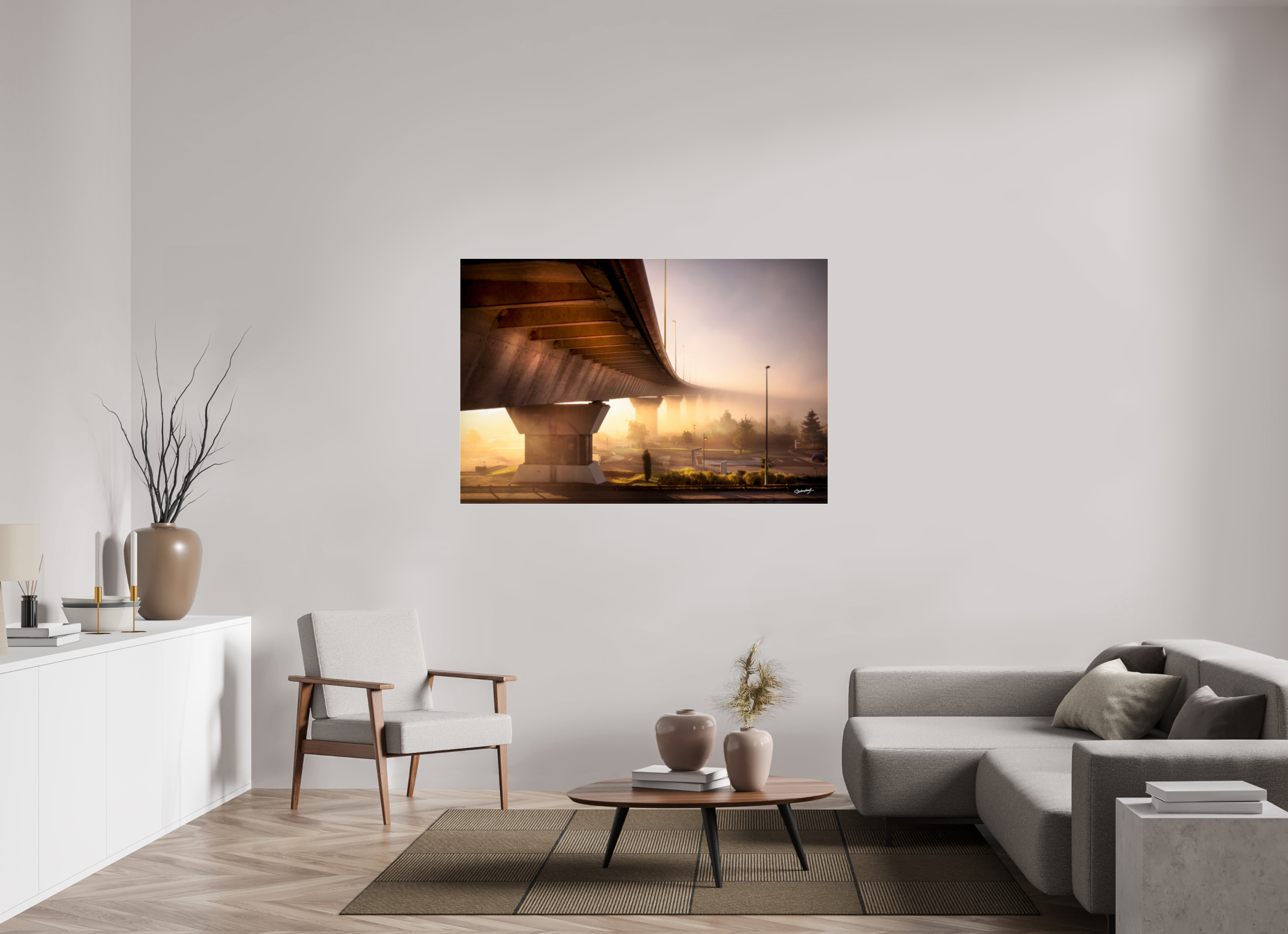 150 x 100 cm, TIRAGE PHOTO SOUS PLEXI SOUS LE PONT - Nantes