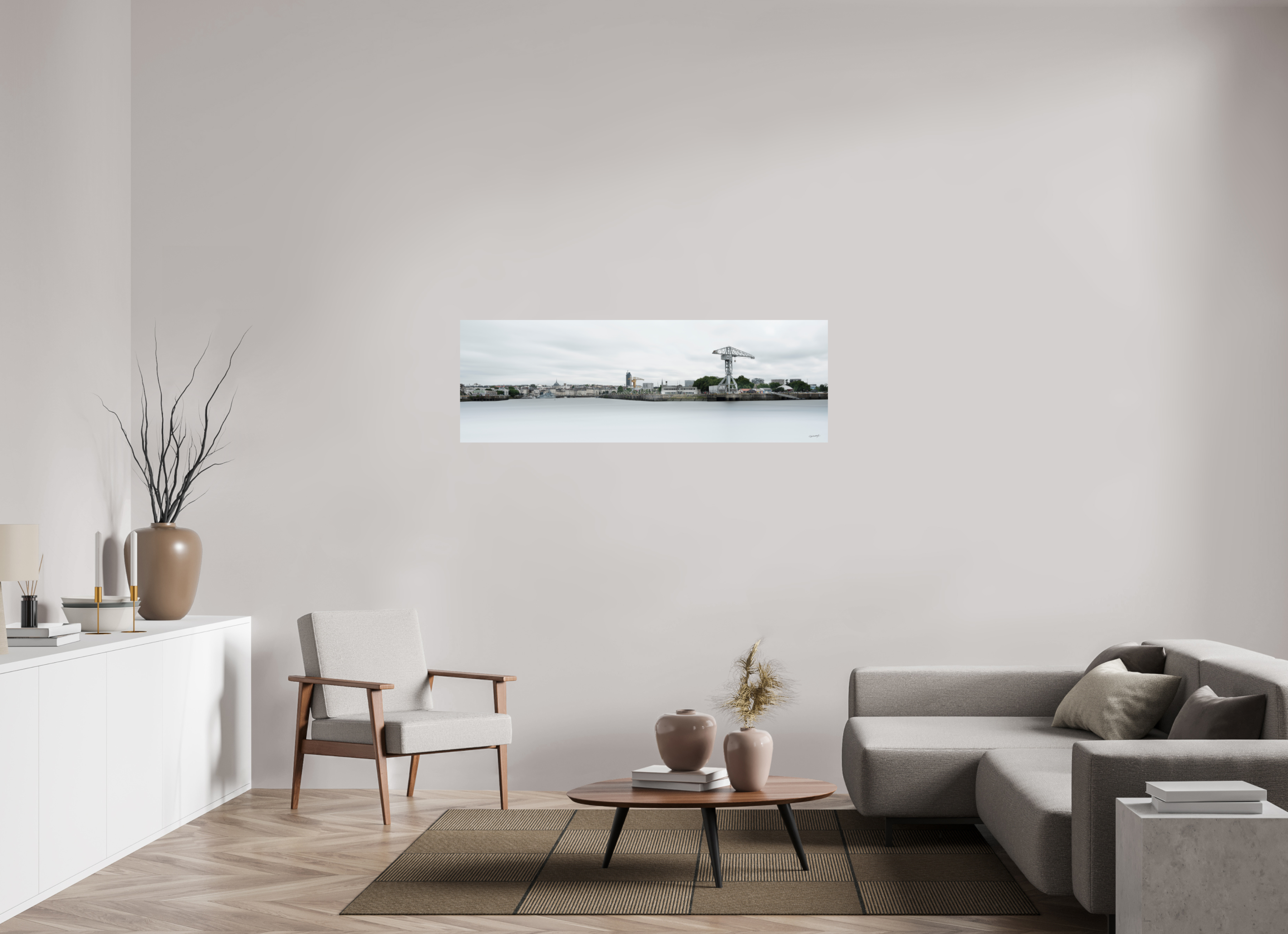 150 x 50 cm, TIRAGE PHOTO CONTRECOLLÉ SUR SUPPORT ALUMINIUM SKYLINE - Nantes