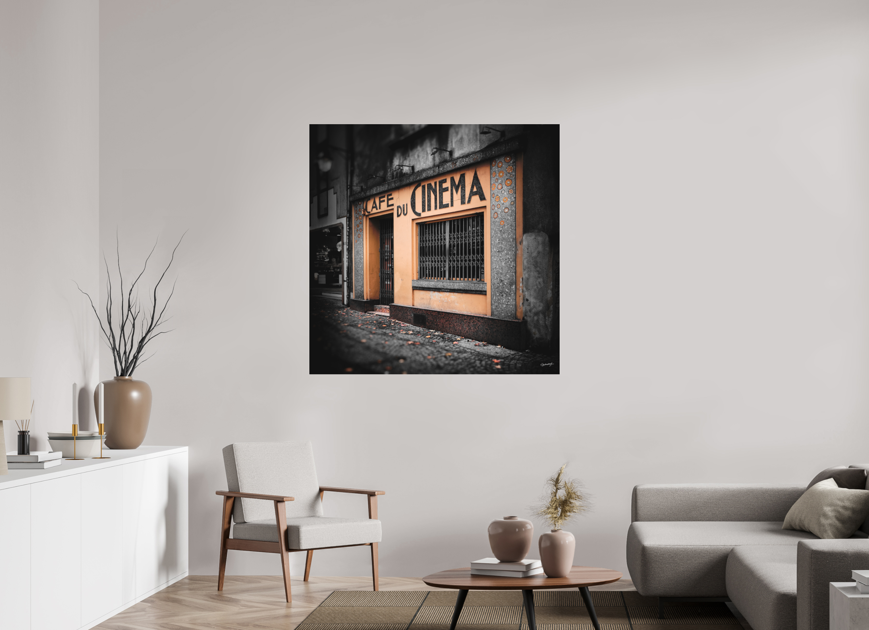 120 x 120 cm, TIRAGE PHOTO SOUS PLEXI MAT CAFÉ DU CINÉMA - Nantes