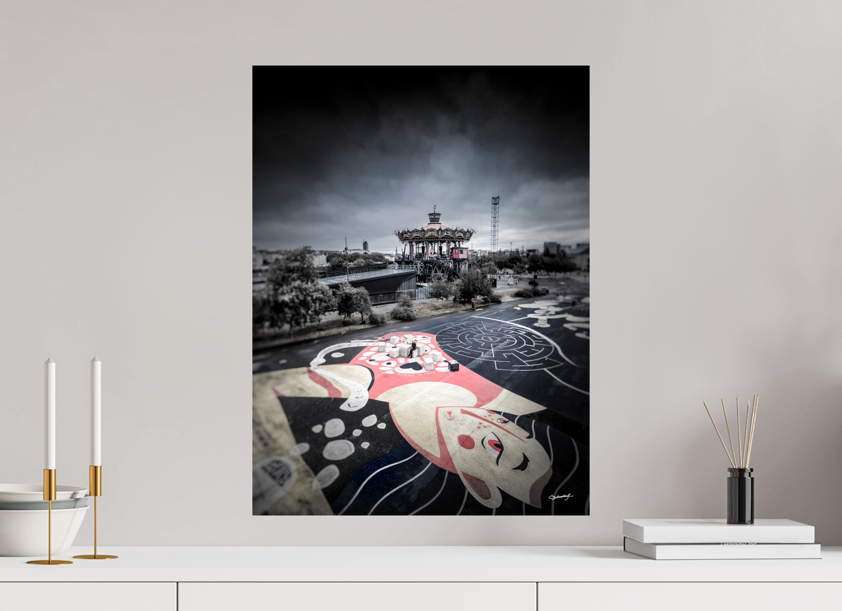 45 x 60 cm, TIRAGE PHOTO CONTRECOLLÉ SUR SUPPORT ALUMINIUM LE CARROUSEL - Nantes