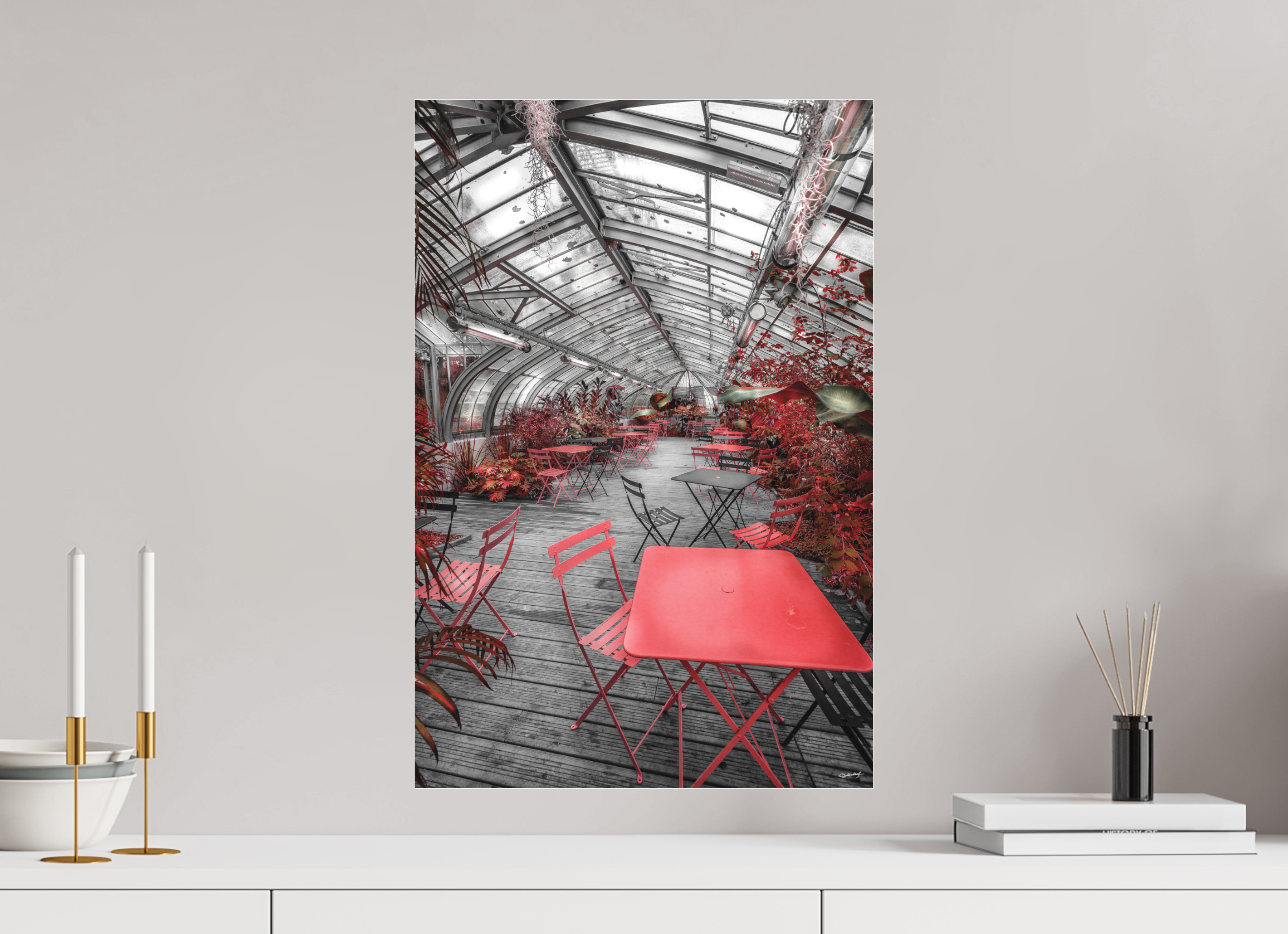 40 x 60 cm, TIRAGE PHOTO SOUS PLEXI MAT SERRE DU JARDIN DES PLANTES- Nantes