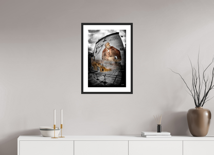 40 x 60 cm, CADRE GALERIE AVEC PASSE-PARTOUT FRESQUE JULES VERNE - Nantes