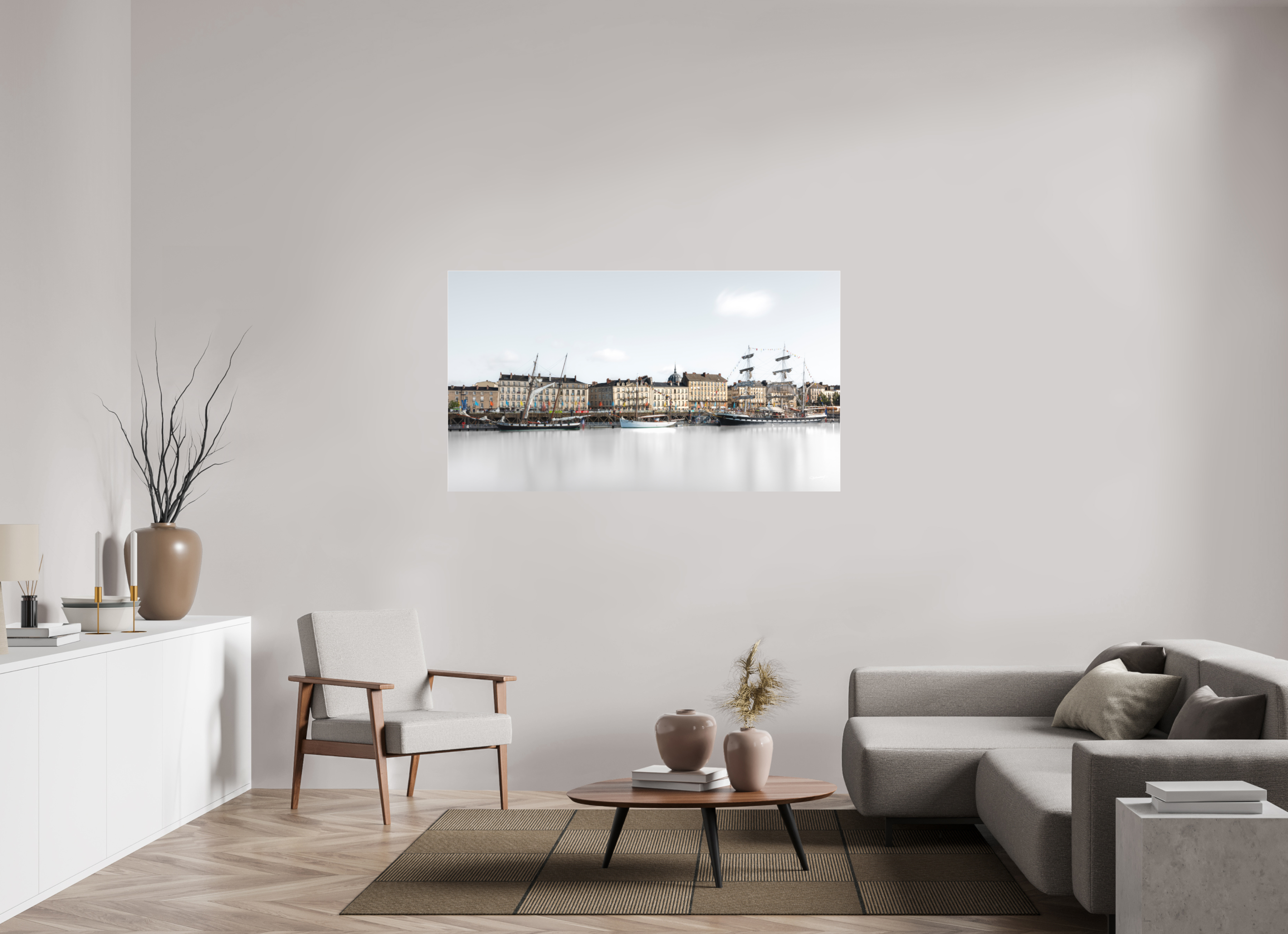 160 x 90 cm, TIRAGE PHOTO SOUS PLEXI MAT LE QUAI DE LA FOSSE - Nantes