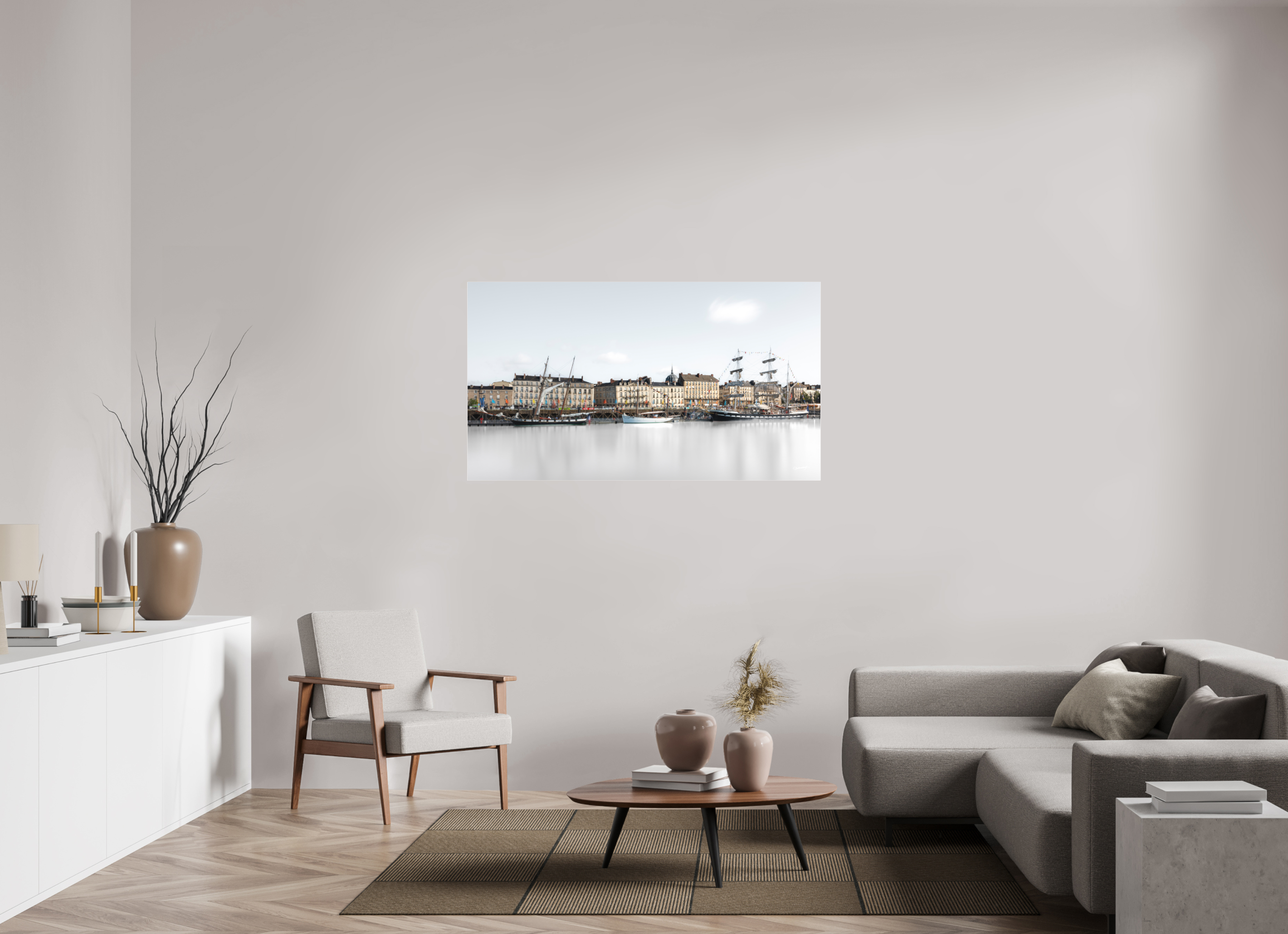 144 x 81 cm, TIRAGE PHOTO SOUS PLEXI MAT LE QUAI DE LA FOSSE - Nantes