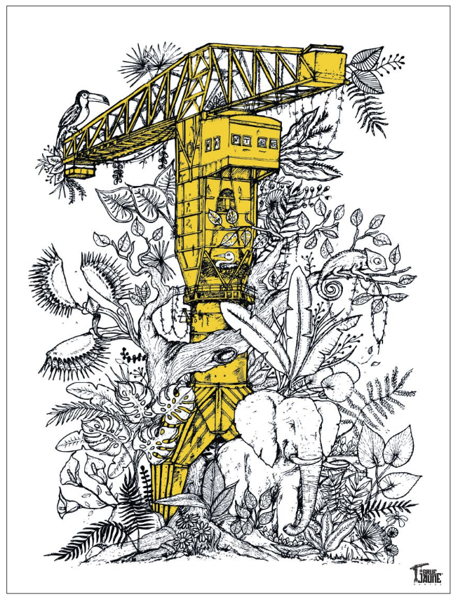 Torchon JUNGLE La Grue Jaune - Nantes