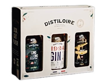 Coffret spiritueux 3x20 cl gin, rhum et pastis