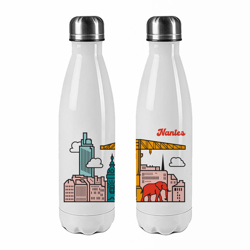 Gourde isotherme Skyline Nantes couleurs