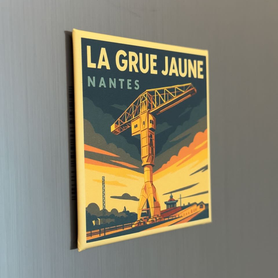 MAGNET 80x80 La Grue Jaune Rétro - Nantes