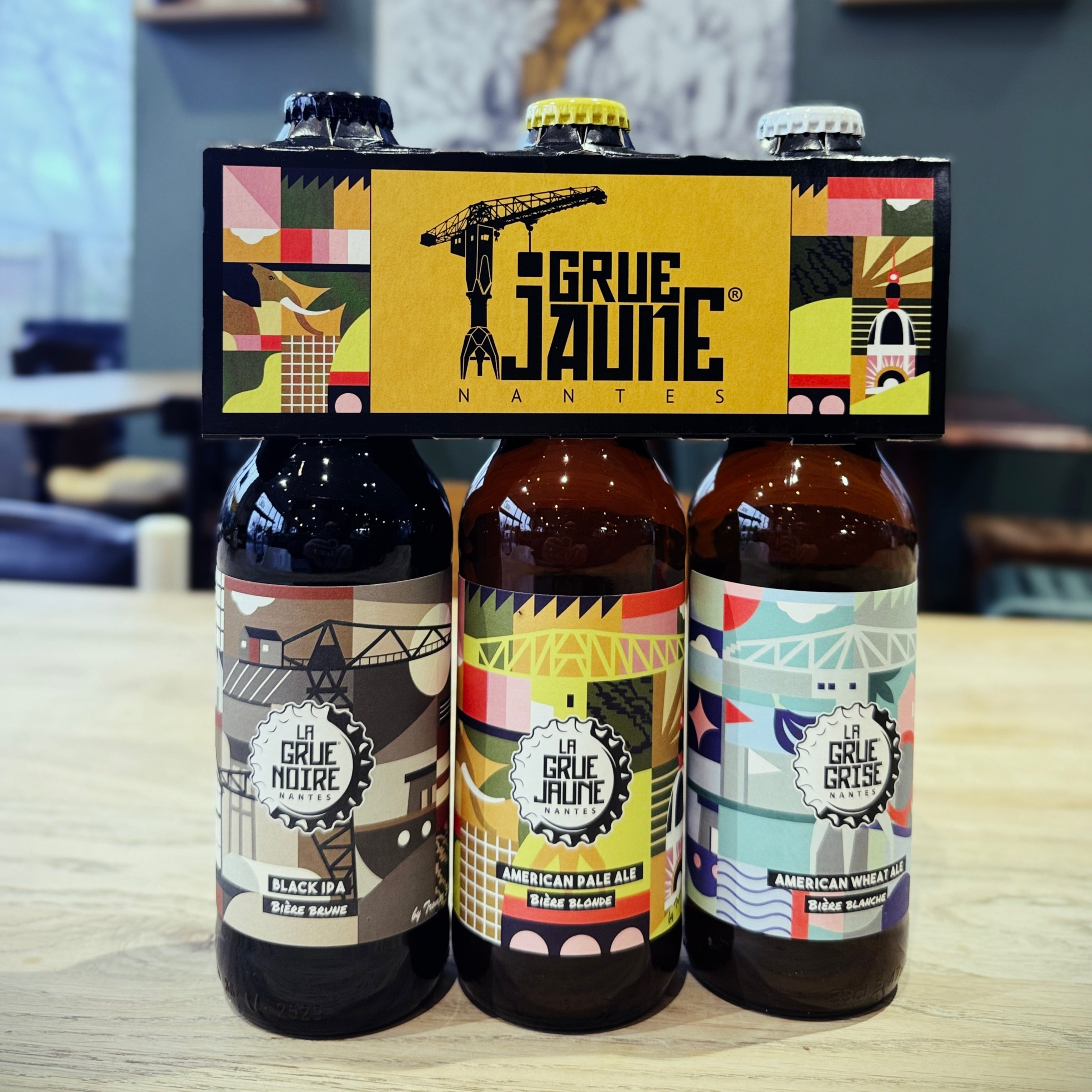 3X33cl des bières La Grue Jaune - La Grue Grise - La Grue Noire