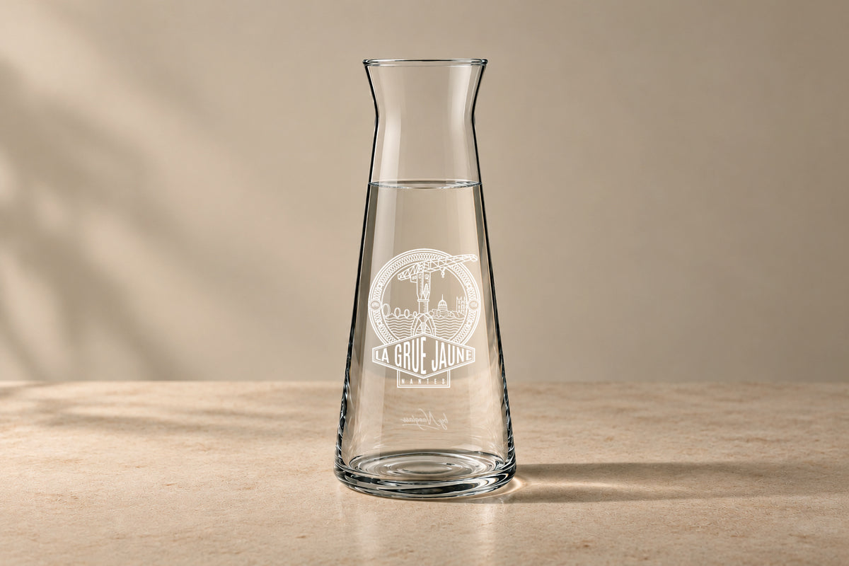 Carafe en verre 1 litre La Grue Jaune Nantes