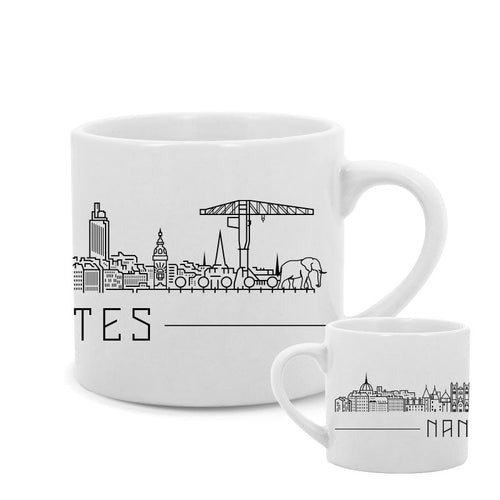 Mini-mug Skyline monochrome de Nantes