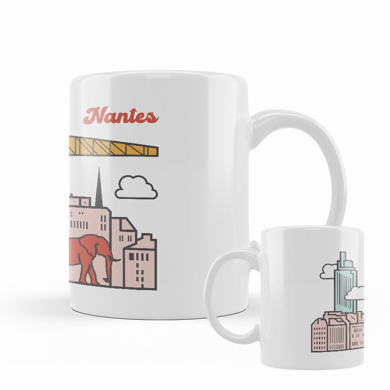 Mug Skyline colorée de Nantes