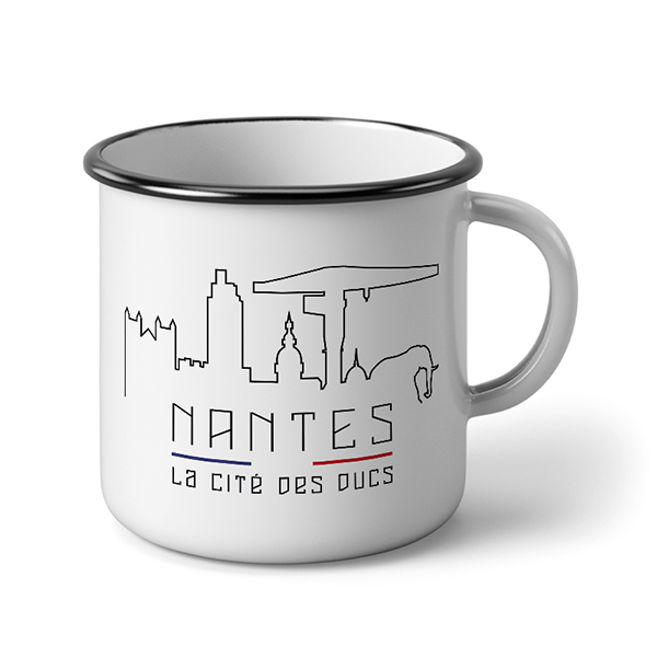 Mug émaillé Skyline filaire de Nantes