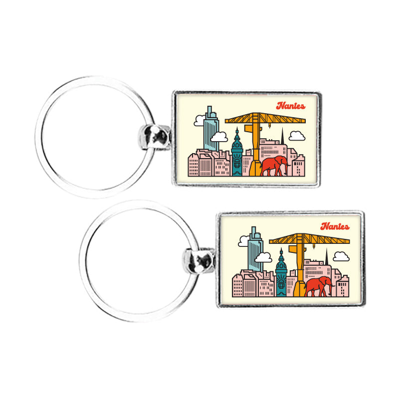 Porte-clés Skyline colorée de Nantes
