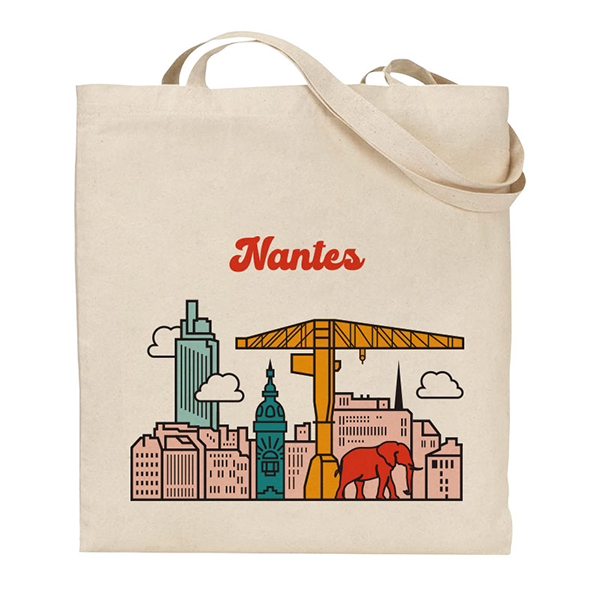Sac shopping Skyline colorée de Nantes