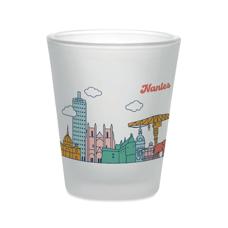 Verre à shooter skyline colorée de Nantes