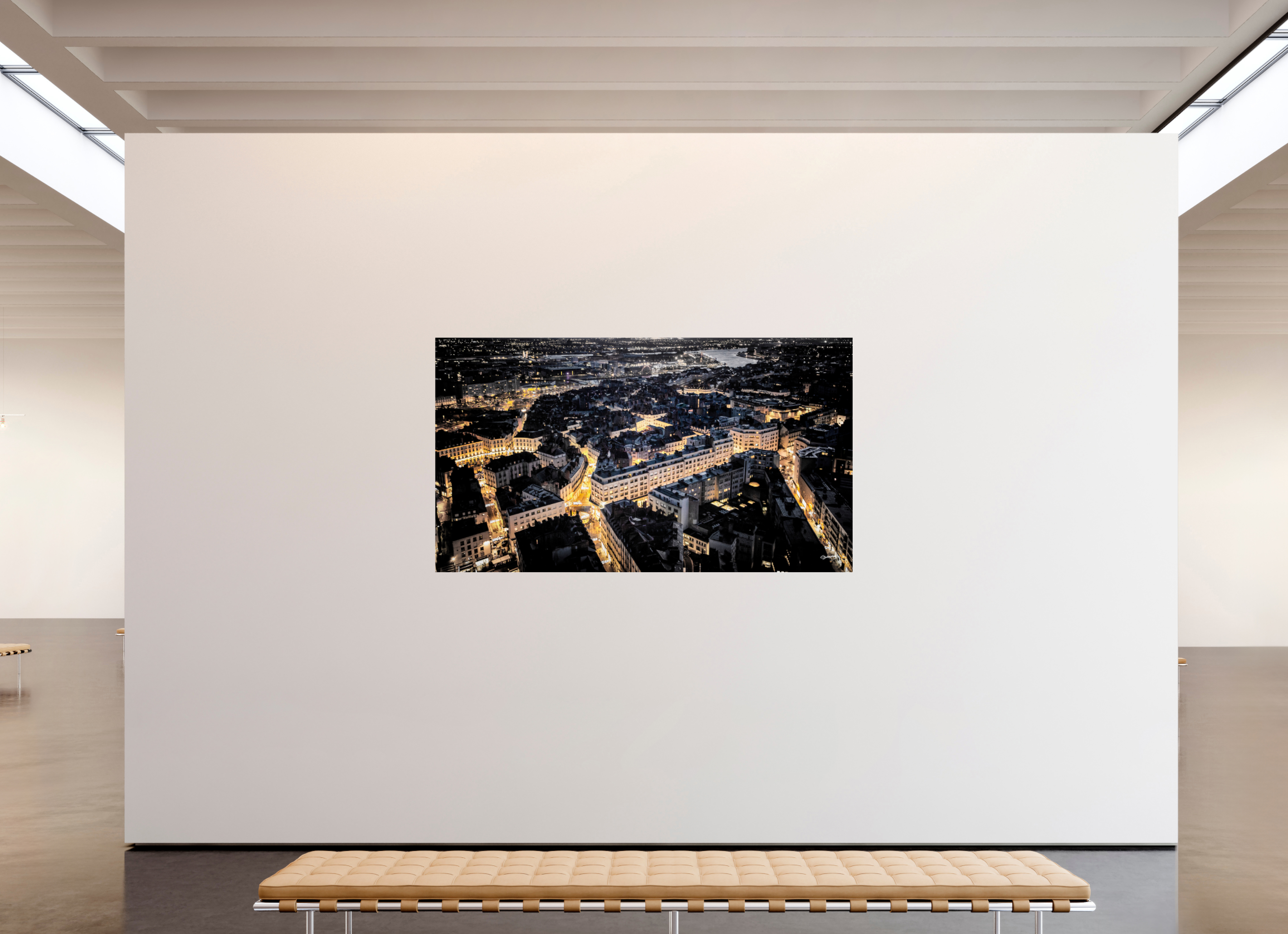 208 x 117 cm, TIRAGE PHOTO SOUS PLEXI VUE SUR LA VILLE - Nantes
