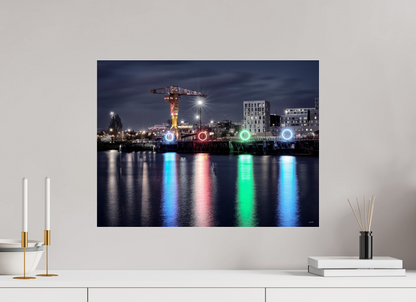 60 x 45 cm, TIRAGE PHOTO SOUS PLEXI BRILLANT LES ANNEAUX ET LA GRUE JAUNE - Nantes
