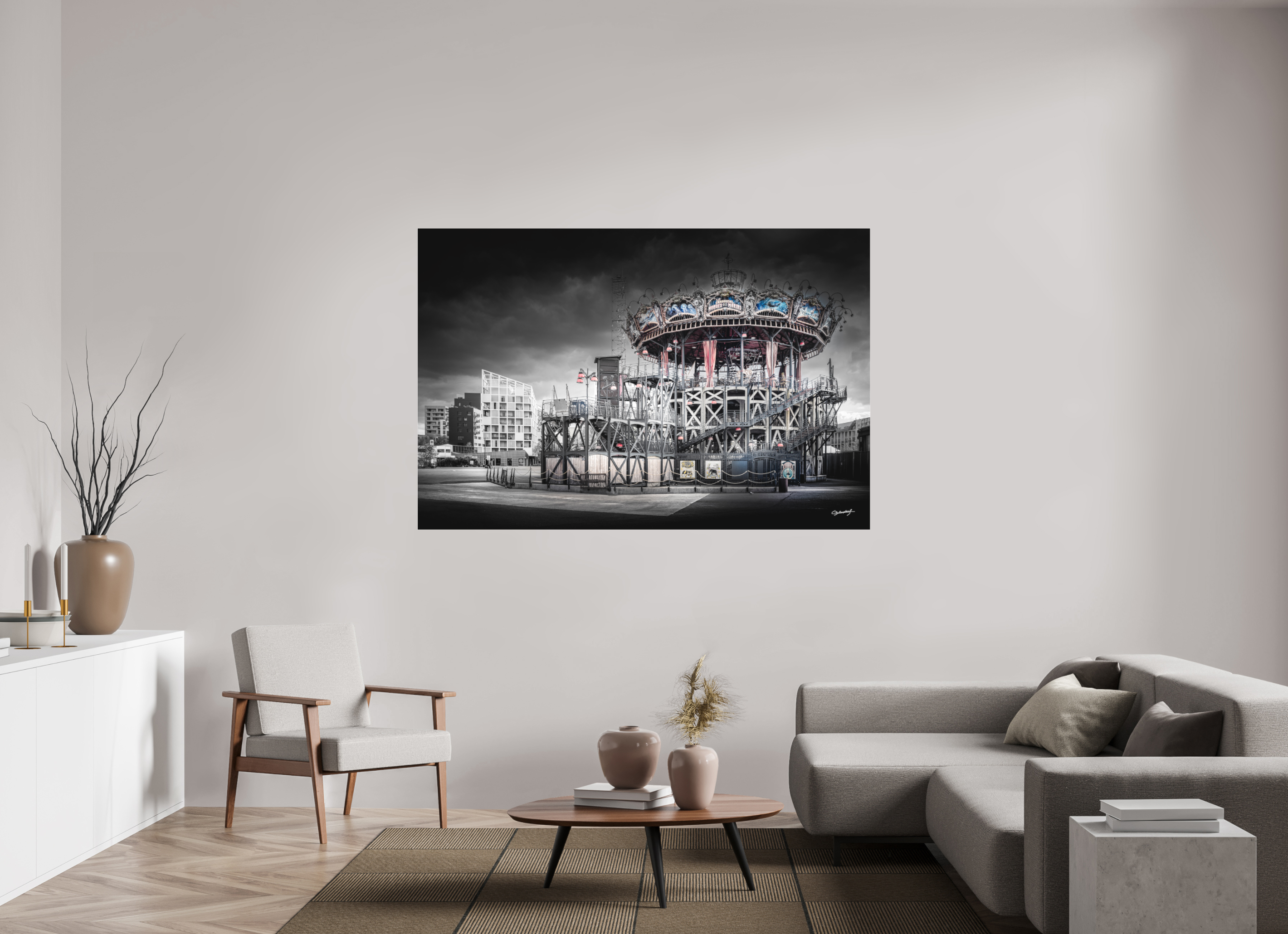 180 x 120 cm, TIRAGE PHOTO SOUS PLEXI MAT MANÈGE - Nantes