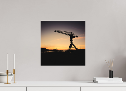 40 x 40 cm, TIRAGE PHOTO SOUS PLEXI MAT Coucher de grue